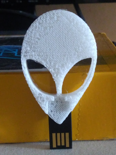 Grey Alien Head slim Pendrive Shell #2