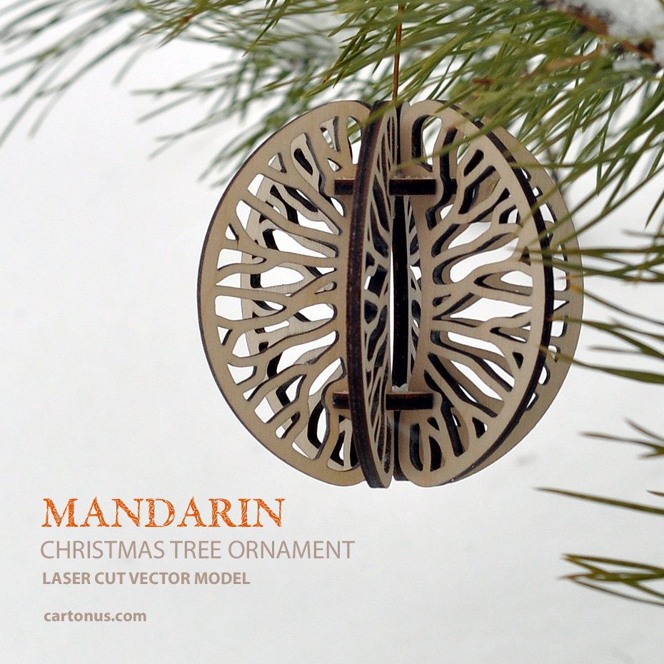 Mandarin. Christmas tree ornament
