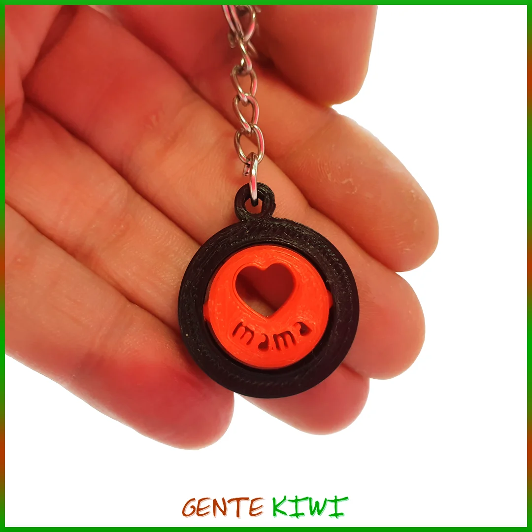 keychain rotary heart Mama - Mum - MoM