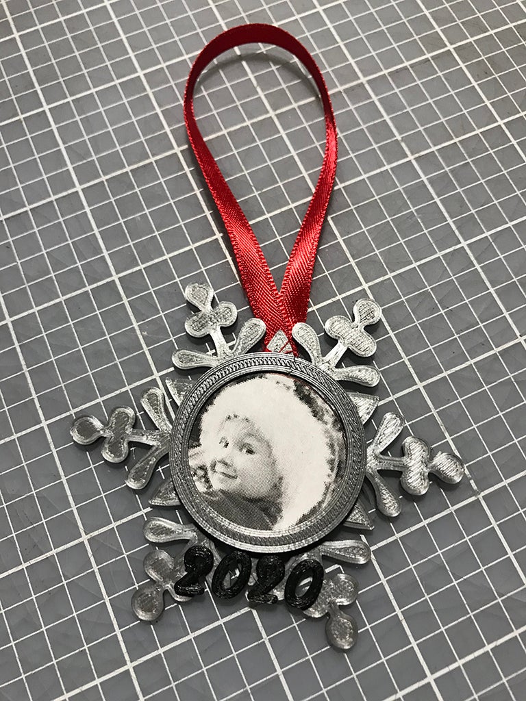 Snowflake Photo Christmas Ornament