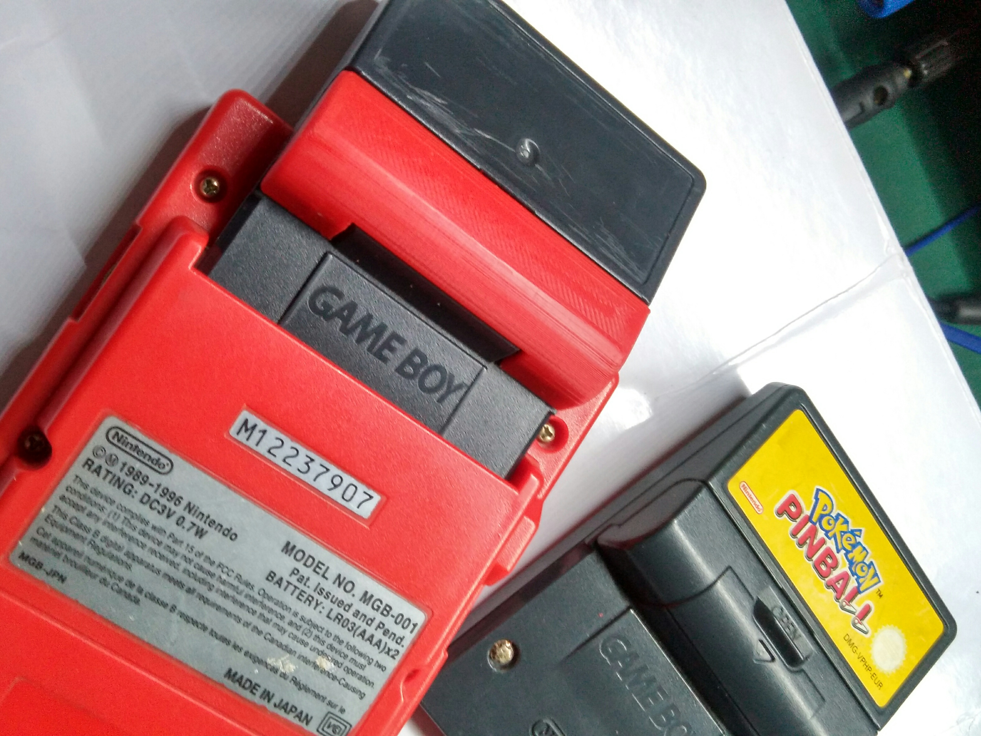 Battery cover replacement for Game Boy rumble cartridges