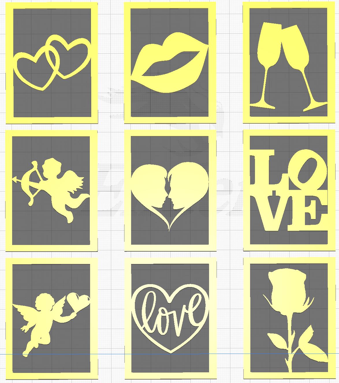 Valentines Panels for Holiday Lantern