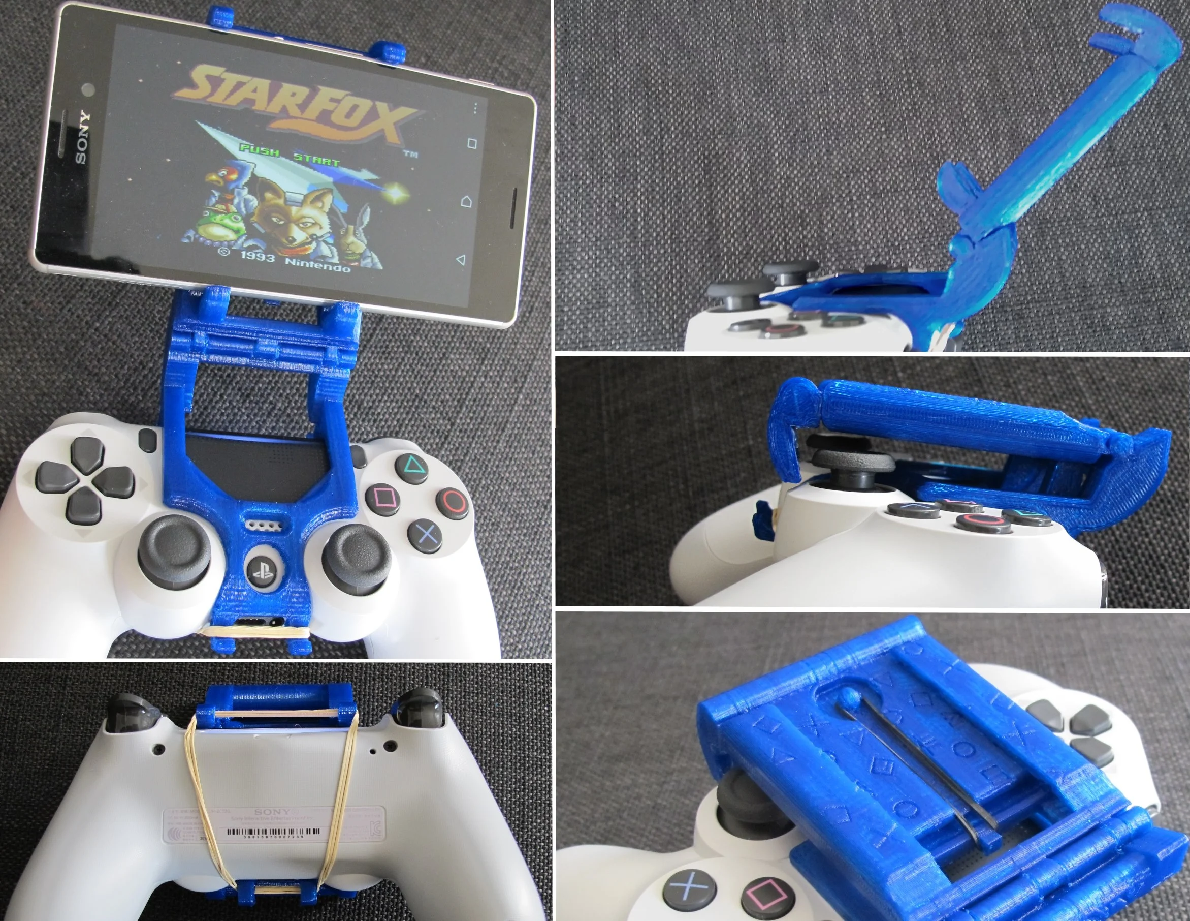 foldable ps4 android universal . mount . clip . holder . smartphone . DualShock 4 ( v2 / rev 2 tested ). branded playstation