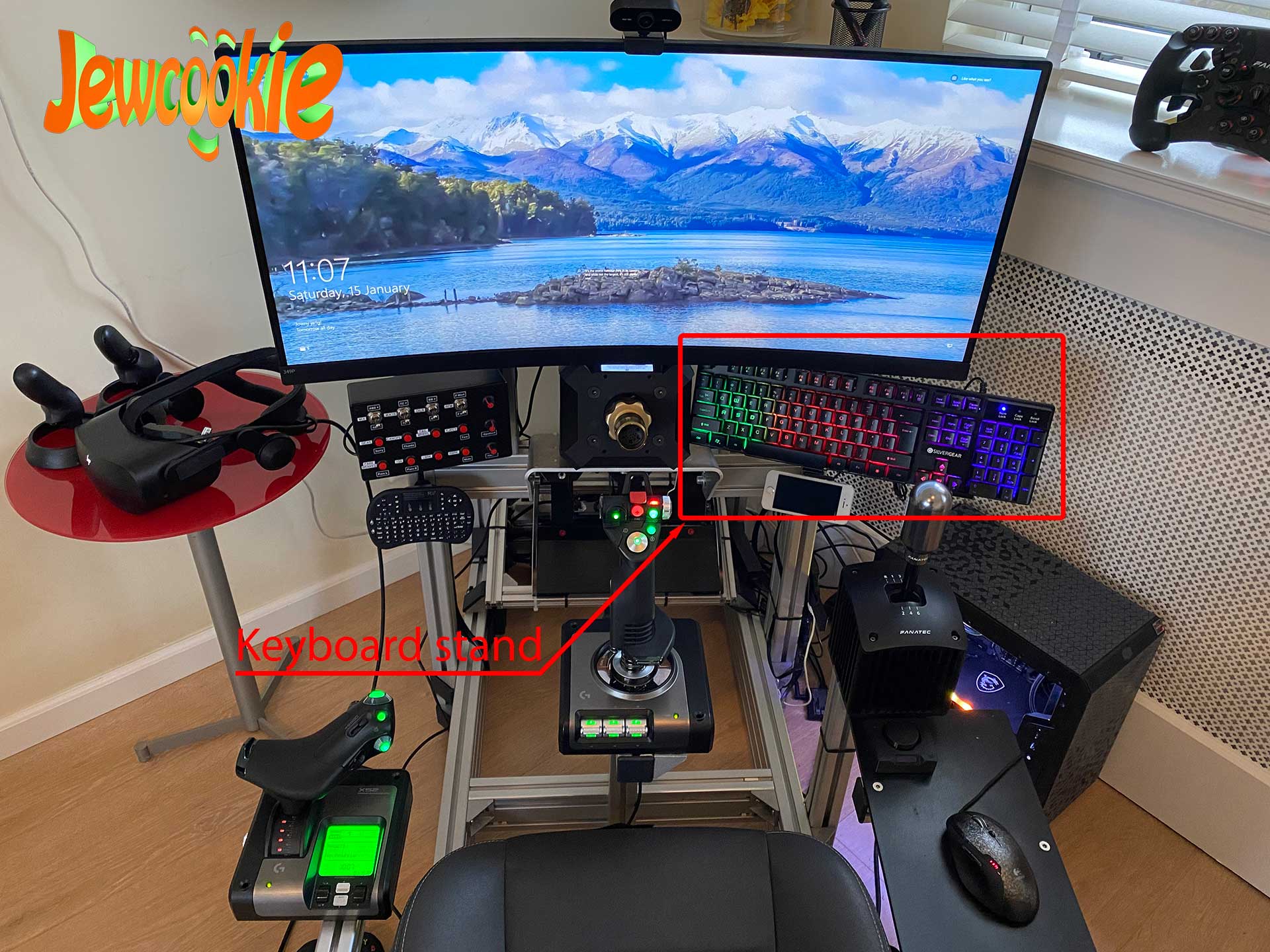 Sim rig keyboard mount