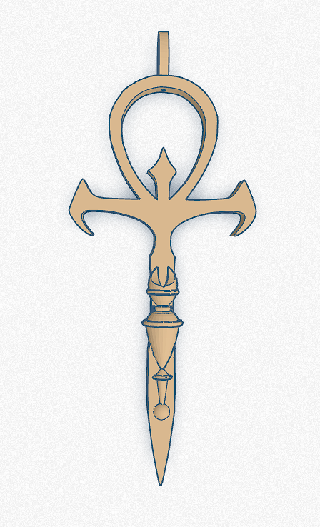 Goth, Vampire Ankh Pendant, batless