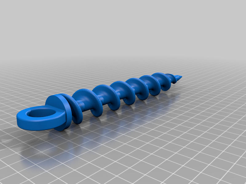 Spiral ground anchor (twisted tent peg)