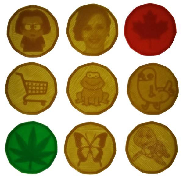Hidden Lithophane Loonie Shopping Cart Tokens