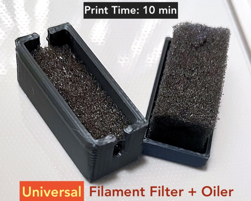 Simple & Functional Filament Filter + Lubricator (EZ Print)