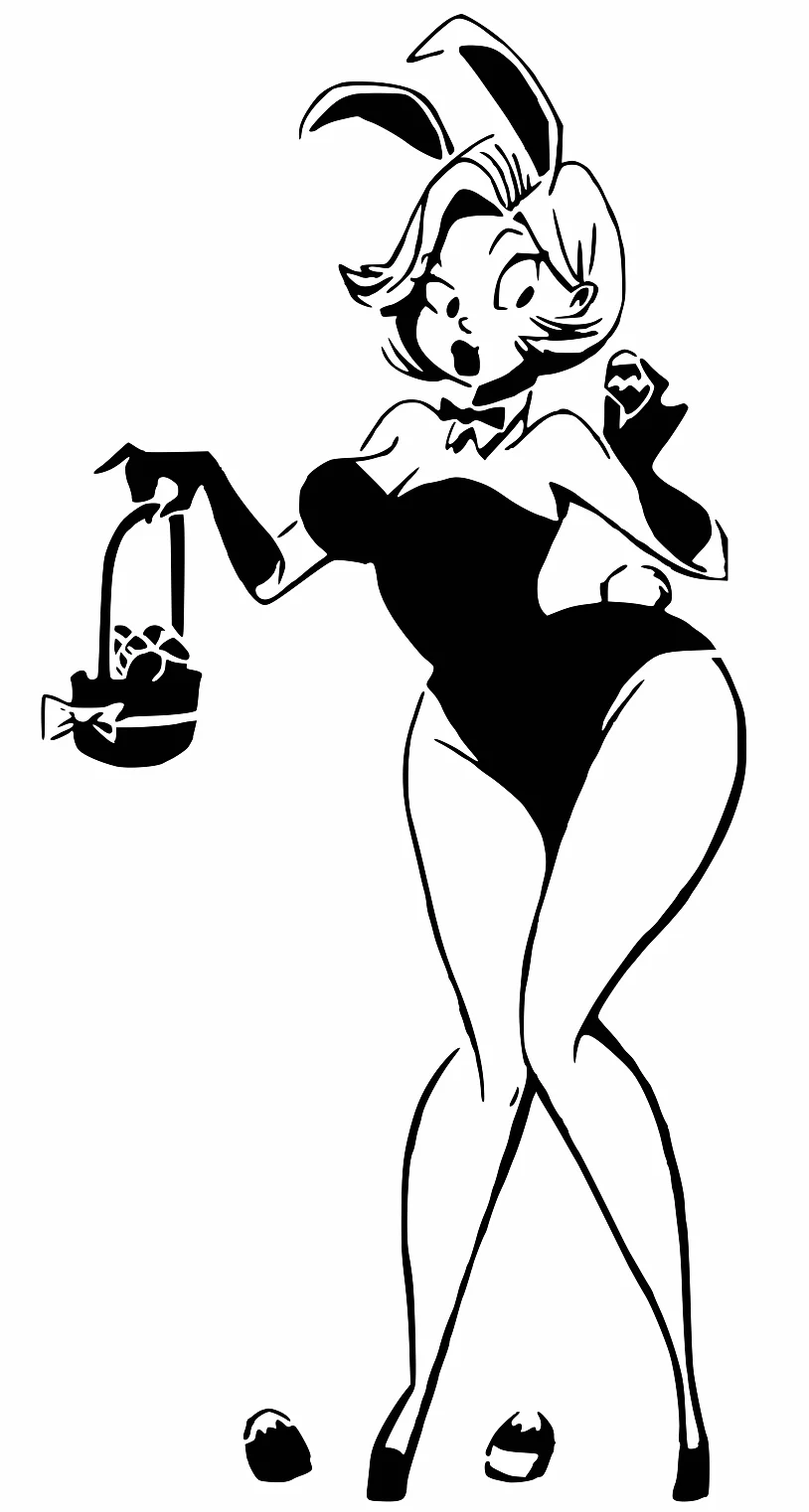 Easter bunny girl stencil