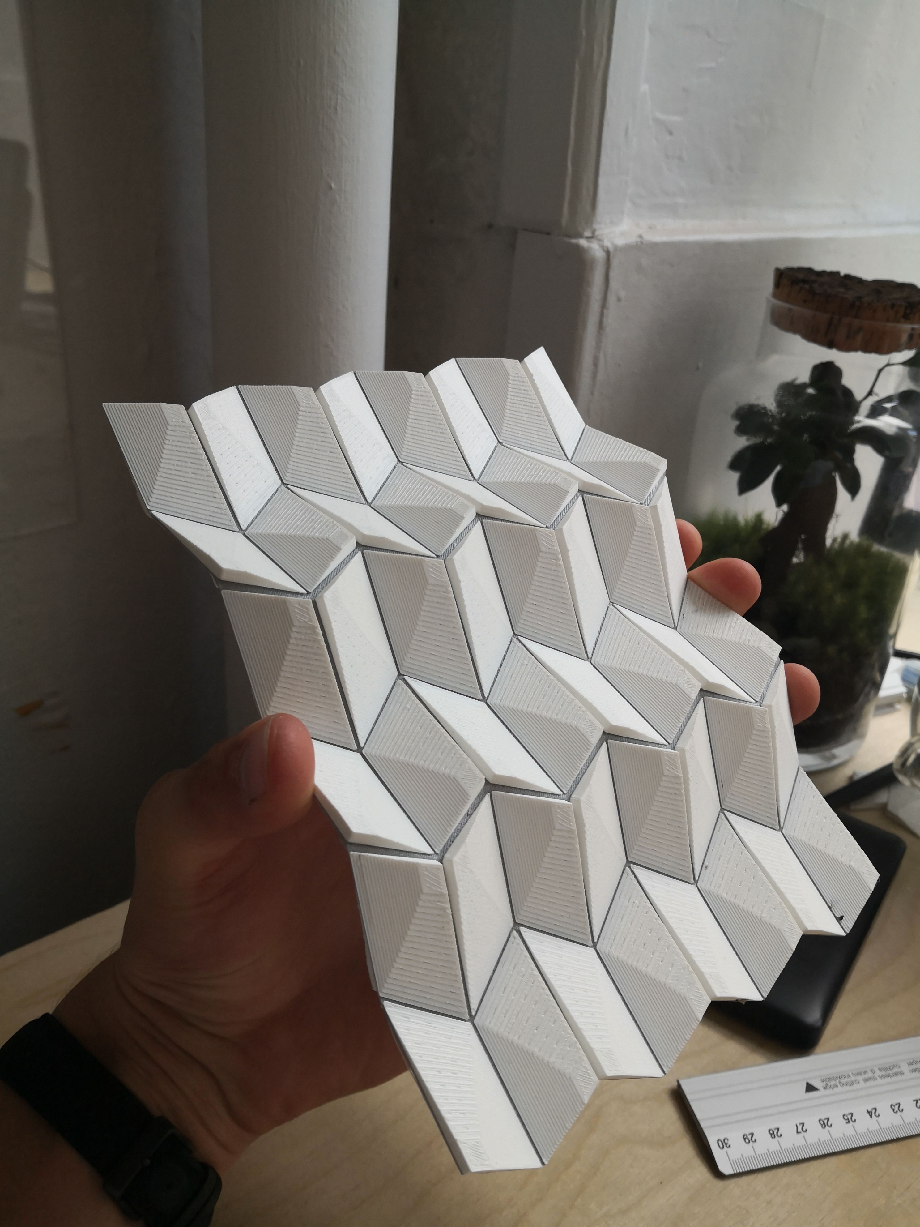 Rigid foldable origami with flexible joints