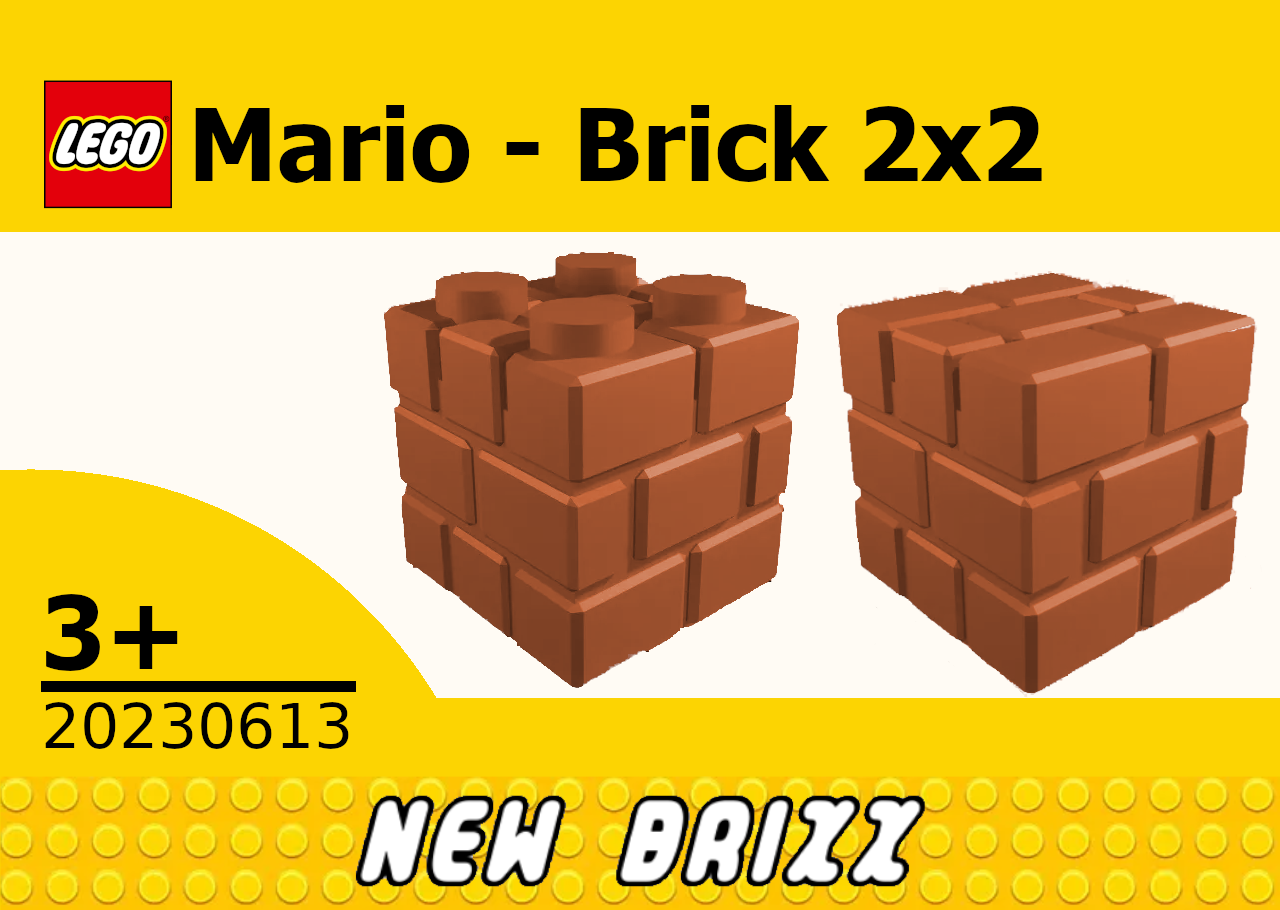 [L3go] new Brixx - Mario - Brick Block - 2x2
