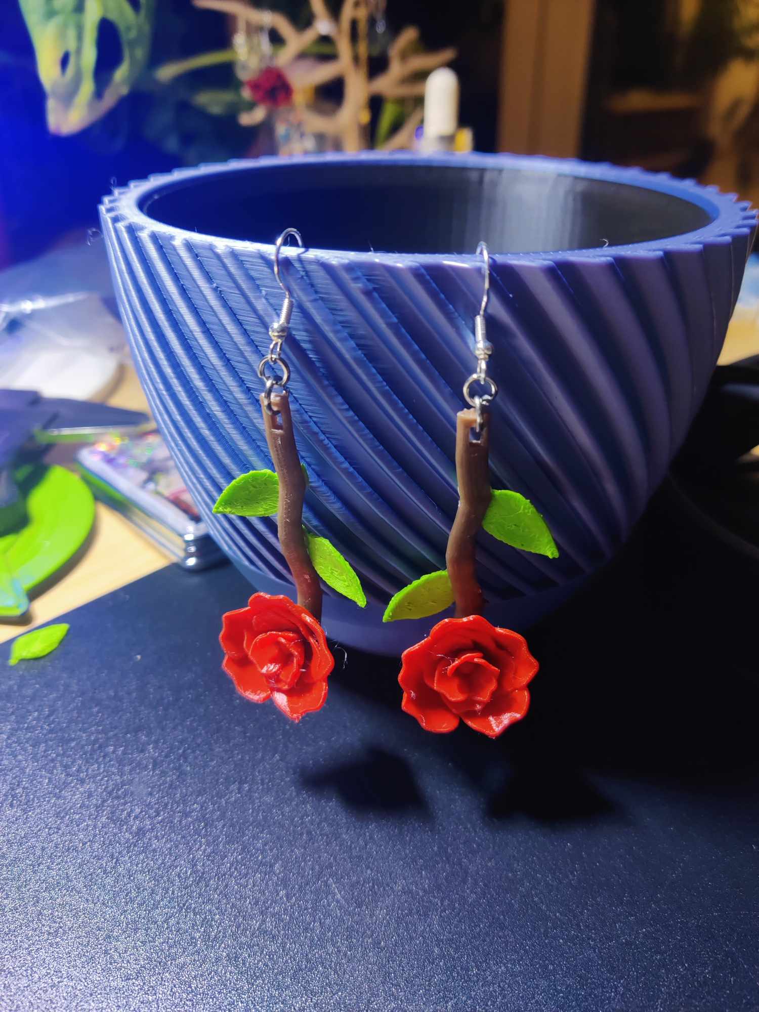rose earrings