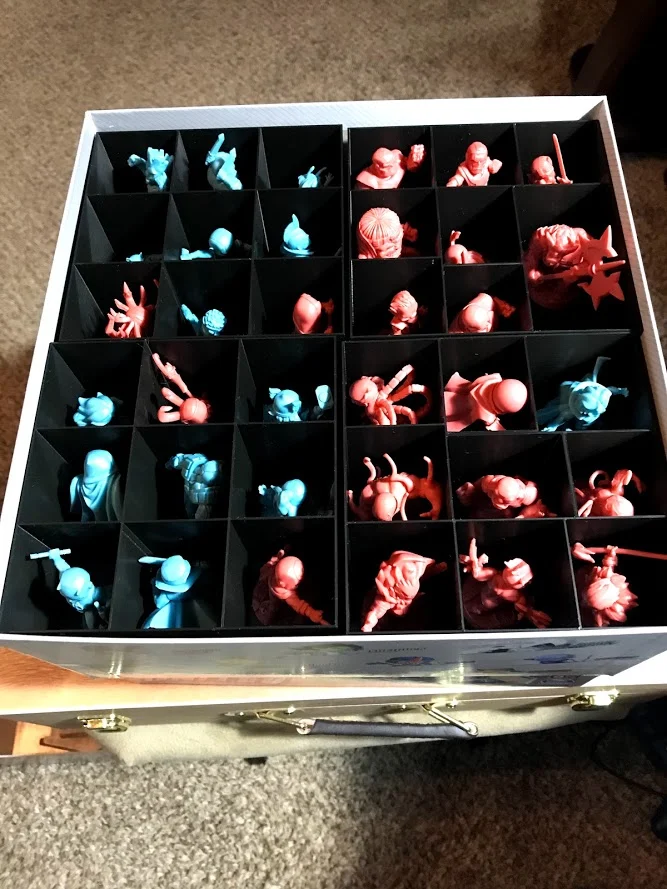 Marvel United mini trays for the stretch goal box