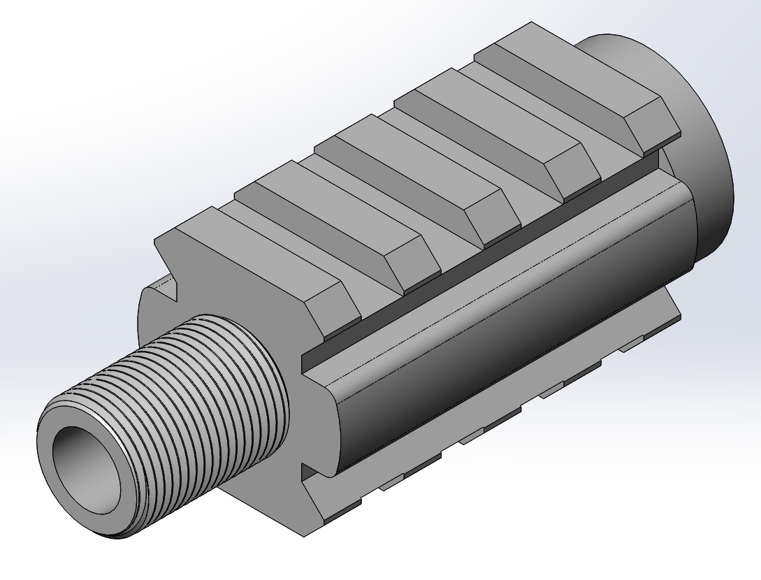 KJW MKII 14mmCCW thread adapter w/ rails