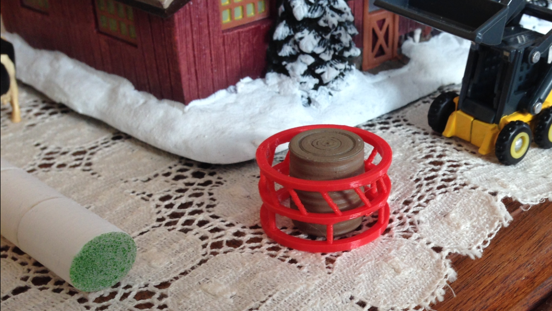 1/64 Scale, Round Bales, Round bale feeder.