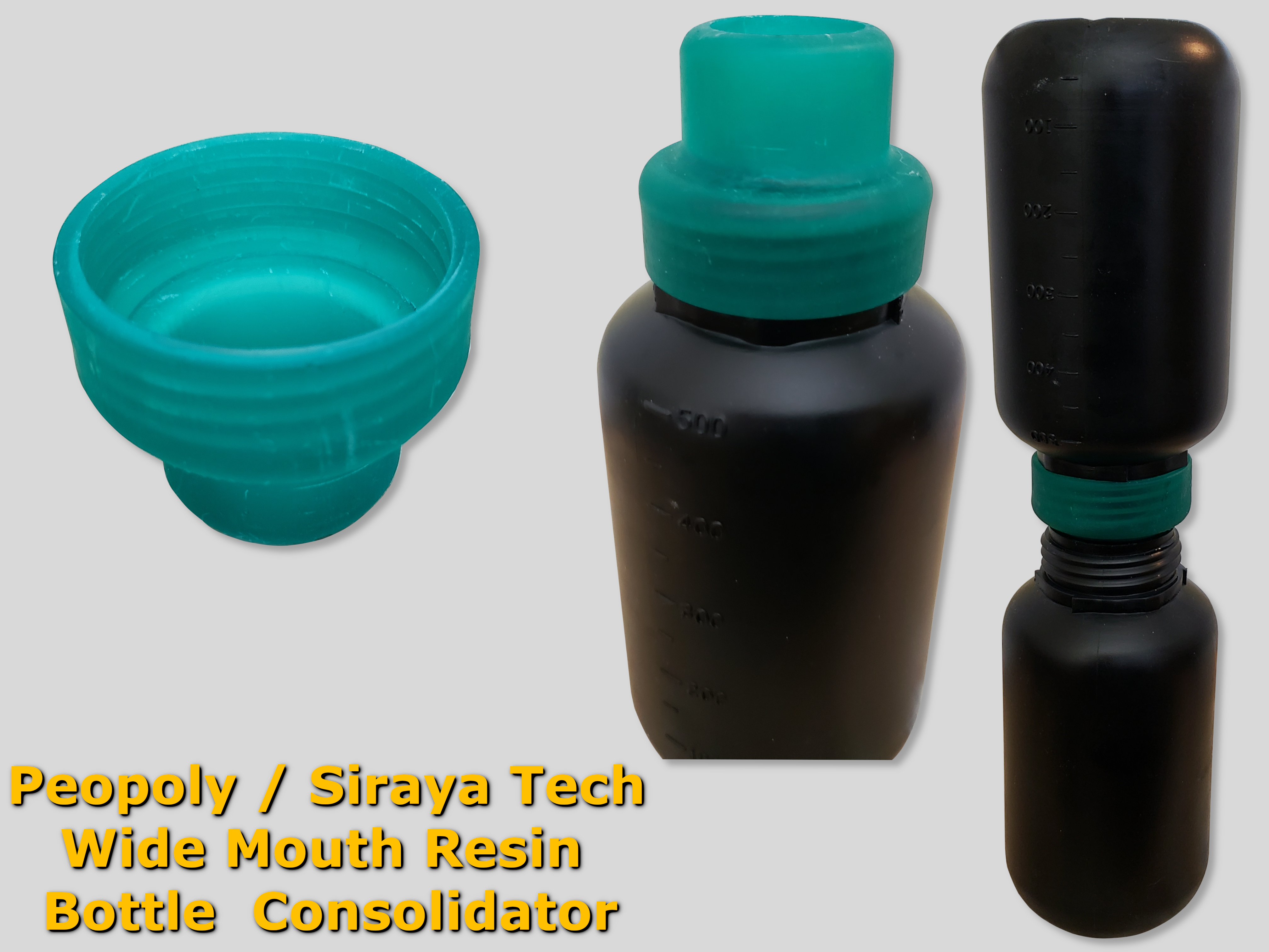 Peopoly / Siraya Tech Wide Mouth Resin Jar Funnel and Consolidator