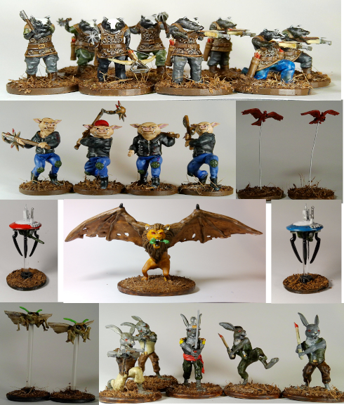 All the Monster for Gamma World 7th Edition "Steading of the Iron King" in True 1/60th. scale.