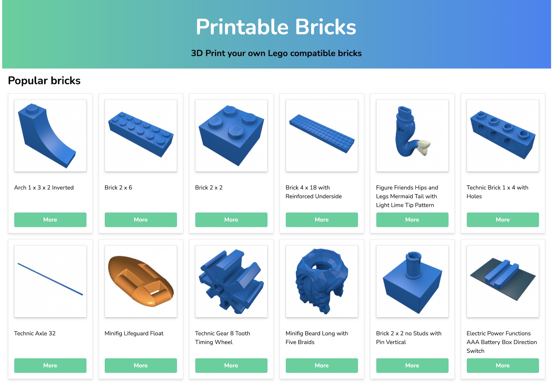 all LEGO® parts and compatible bricks - PrintableBricks
