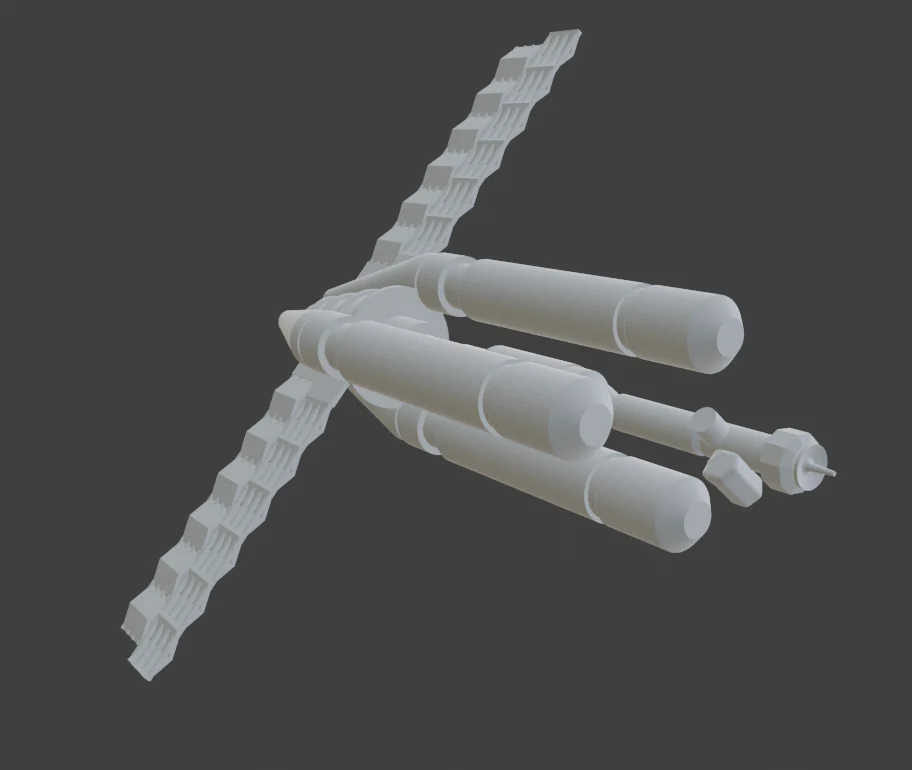 Project Hail Mary Starship and Astrophage fuel tank. Simplified