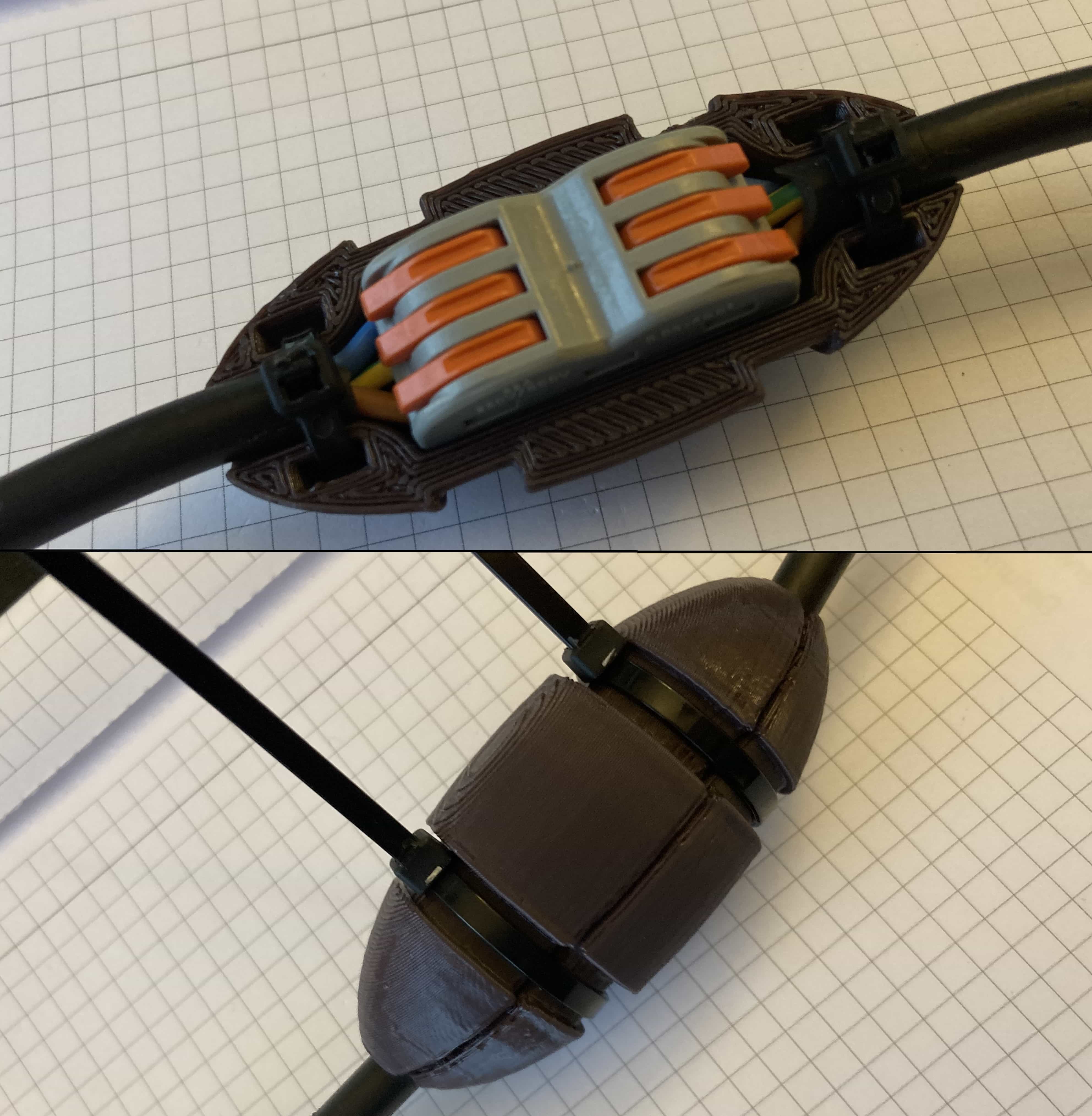 Wago in-line connection, junction holder