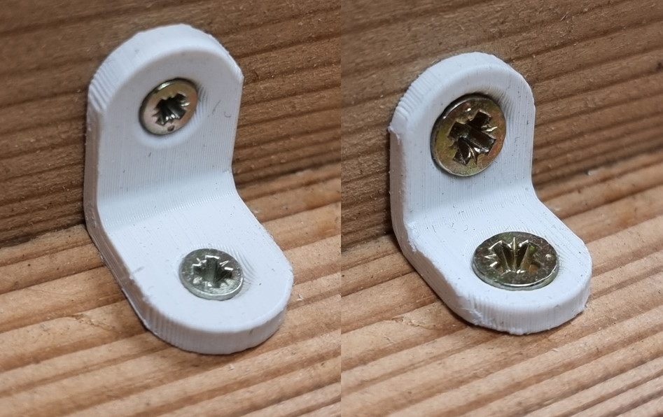 L Bracket round countersunk holes customizable .scad