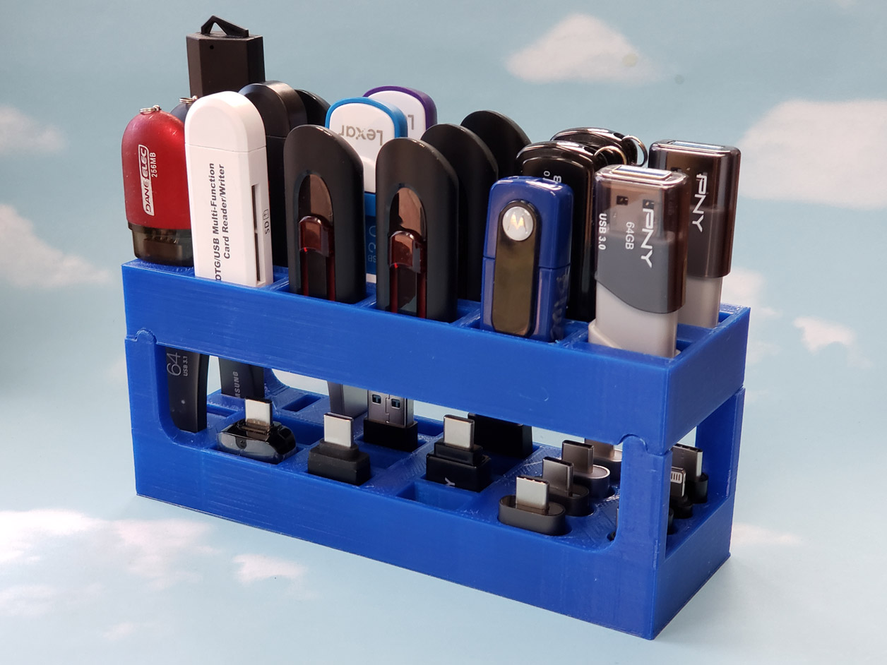 Double-Decker USB Flash Drive & Adapter Rack
