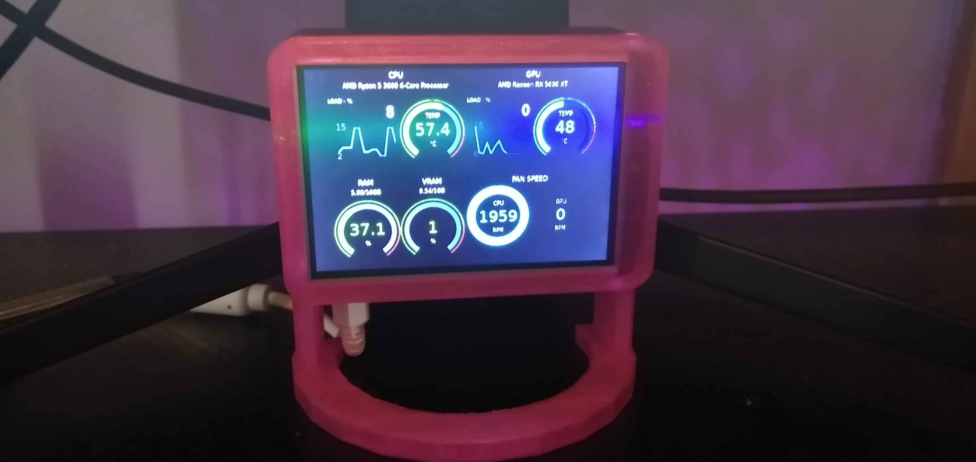 Raspberry Pi 3 Stand 3.5 inch LCD for PC monitor