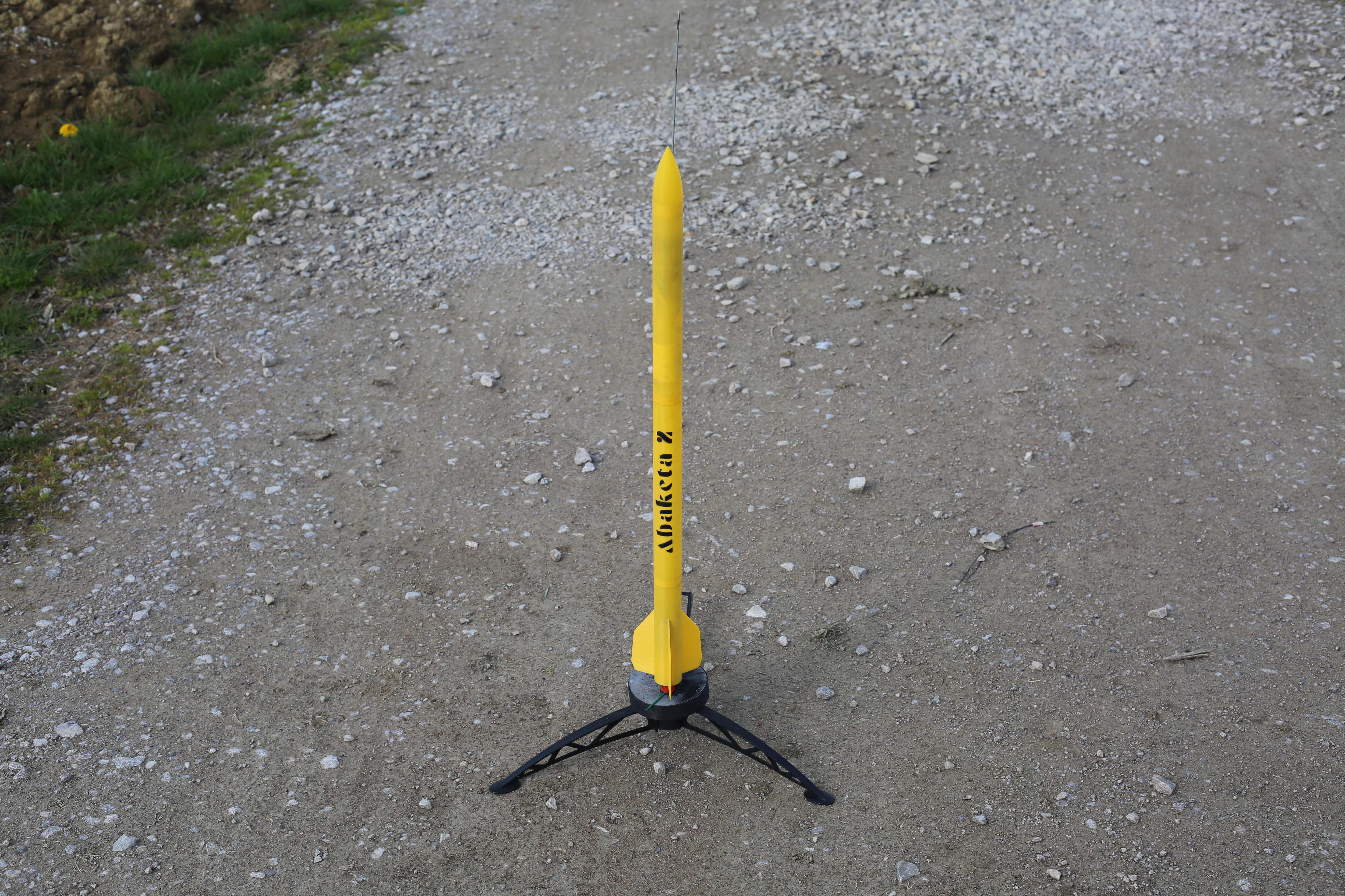Model Rocket Abaketa 2 Prima, a lightweight 3D printed rocket patially in vase mode, no support