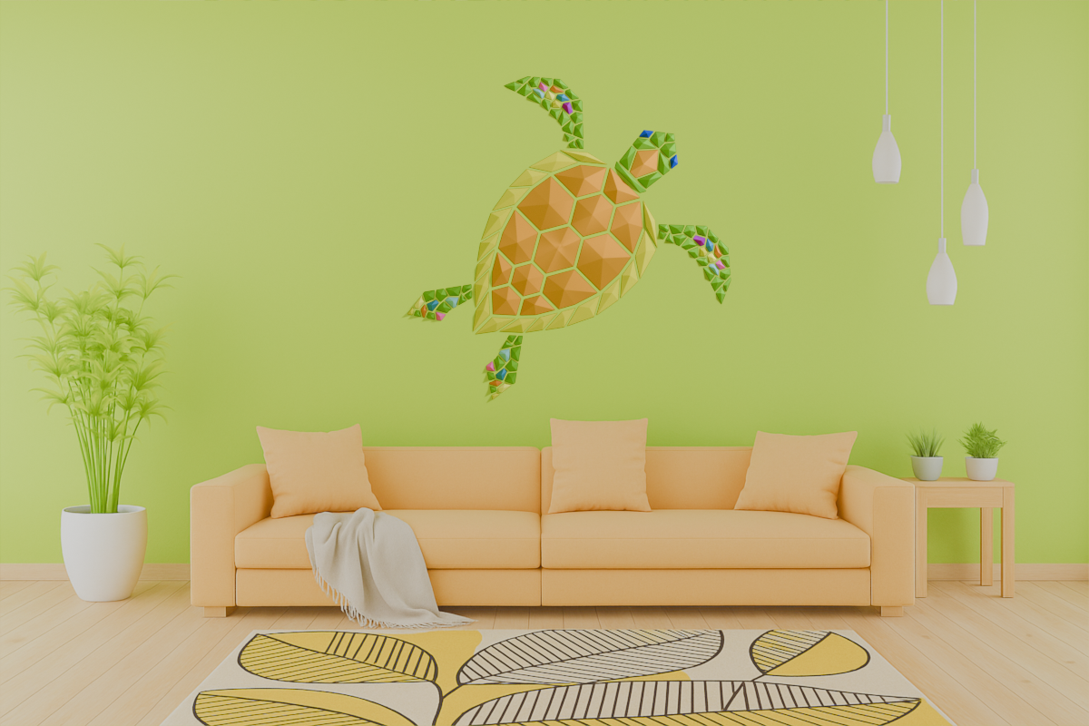 Geometric Sea Turtle wall art