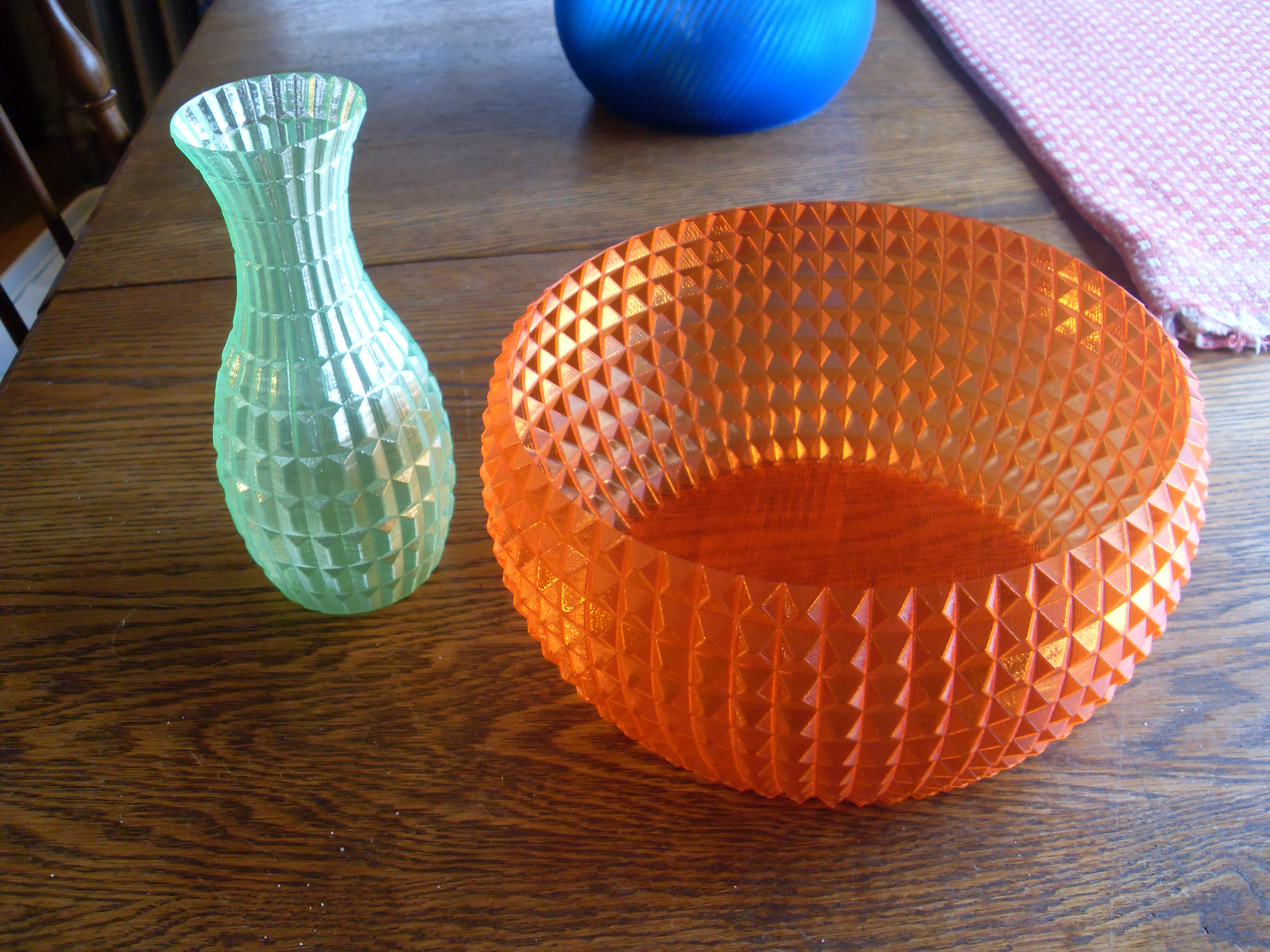 Faceted Bowl and Vase