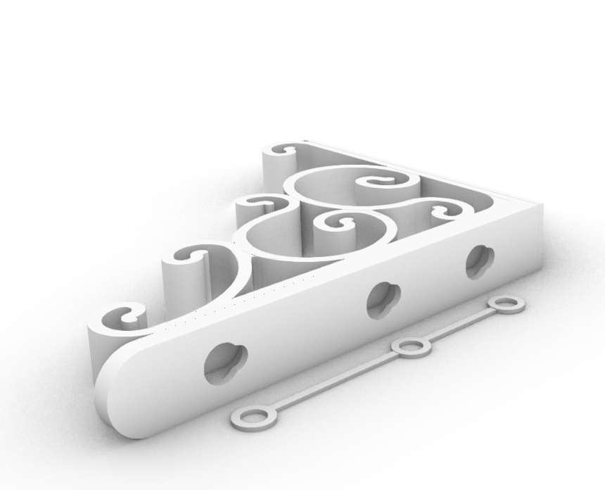 Retro style curly shelf bracket.