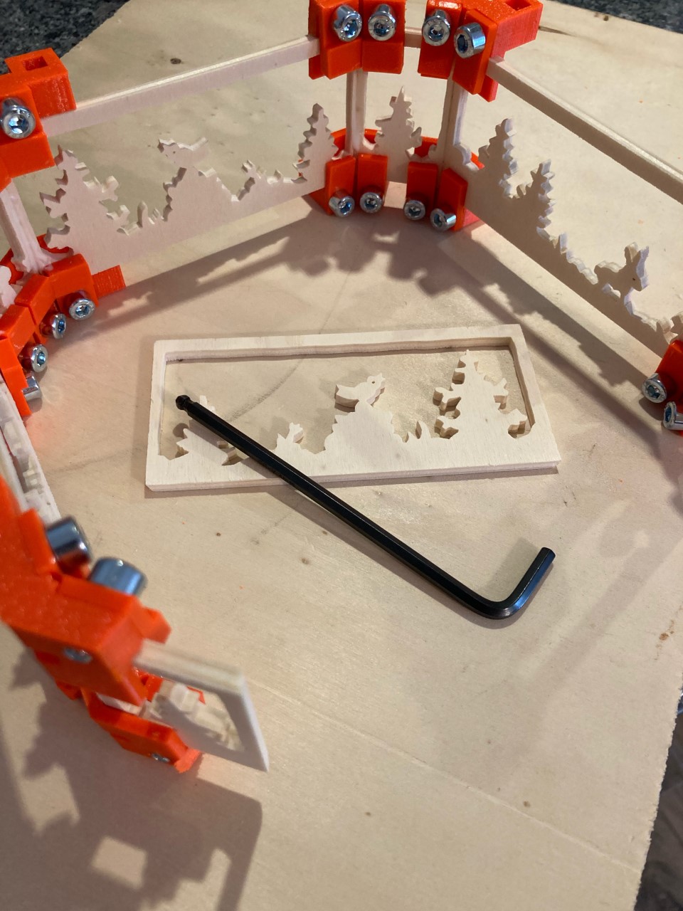 Mounting bracket for 45 degree angle for plywood // Pyramid mounting aid // M5 Screw