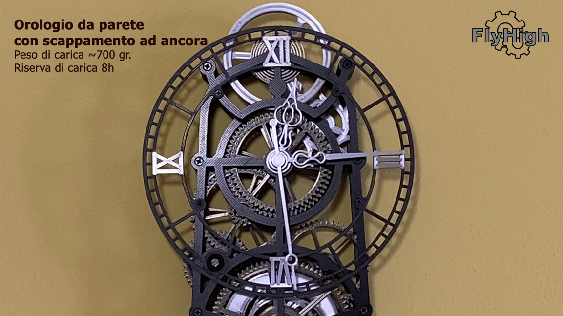 Orologio da parete con scappamento ad ancora - Riserva di carica 8 ore