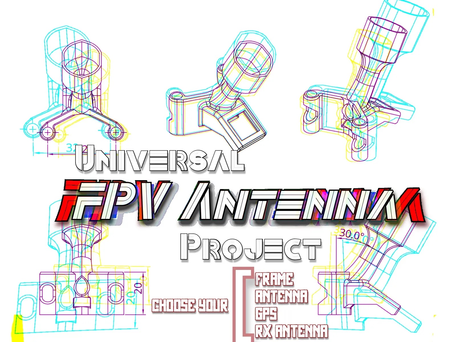 FPV Antenna Project: Universal Configurable FPV Drone O3/Vista/anything VTx mount