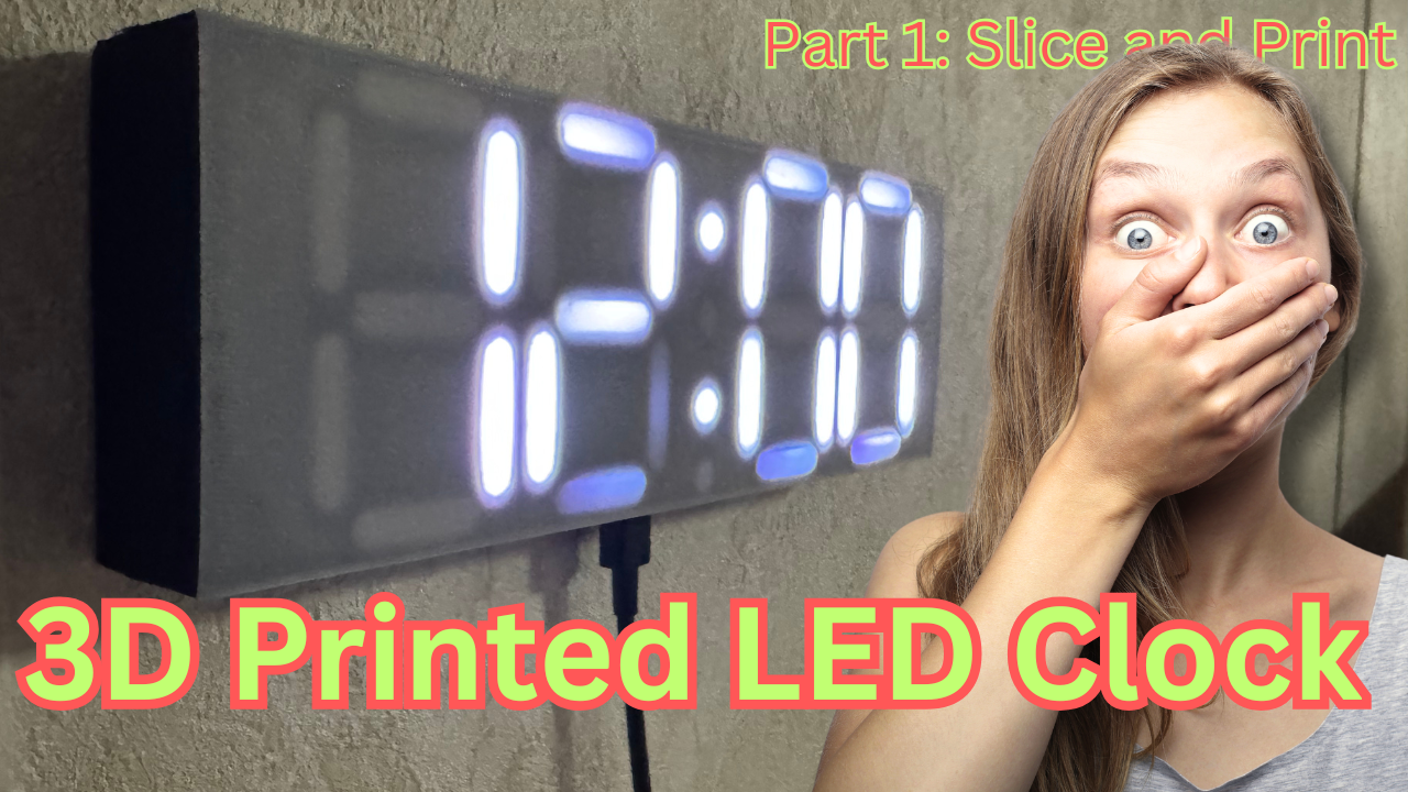 ESP32 Seven Segment Single Print Digital Clock - Modular and Monolithic LED Display Designs - Ws2818b LED Strip 100LED/m - Wemos D1 Mini - (ESPHome/Home Assistant)