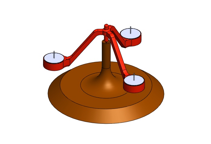 Pendulum Candle Holder (Porta velas de Péndulo para 3 velas de Té)
