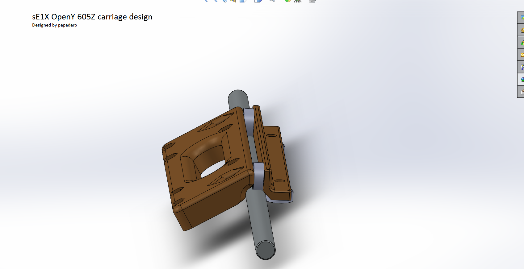 sE1X OpenY 605Z carriage(lulzbot 300mm^2 build-plate)