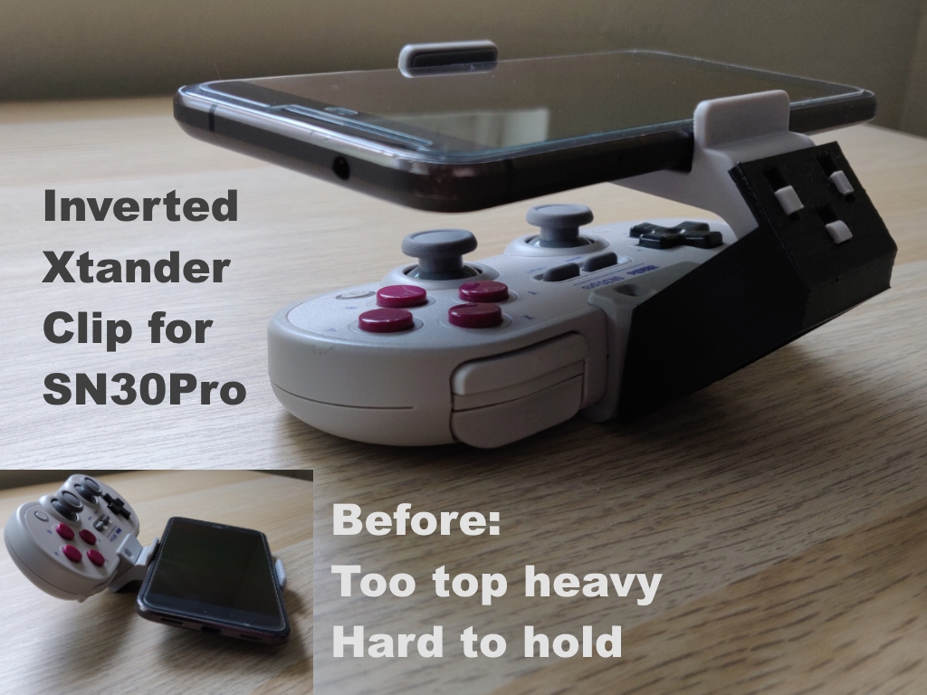 Inverted XTander Clip for 8BitDo SN30Pro