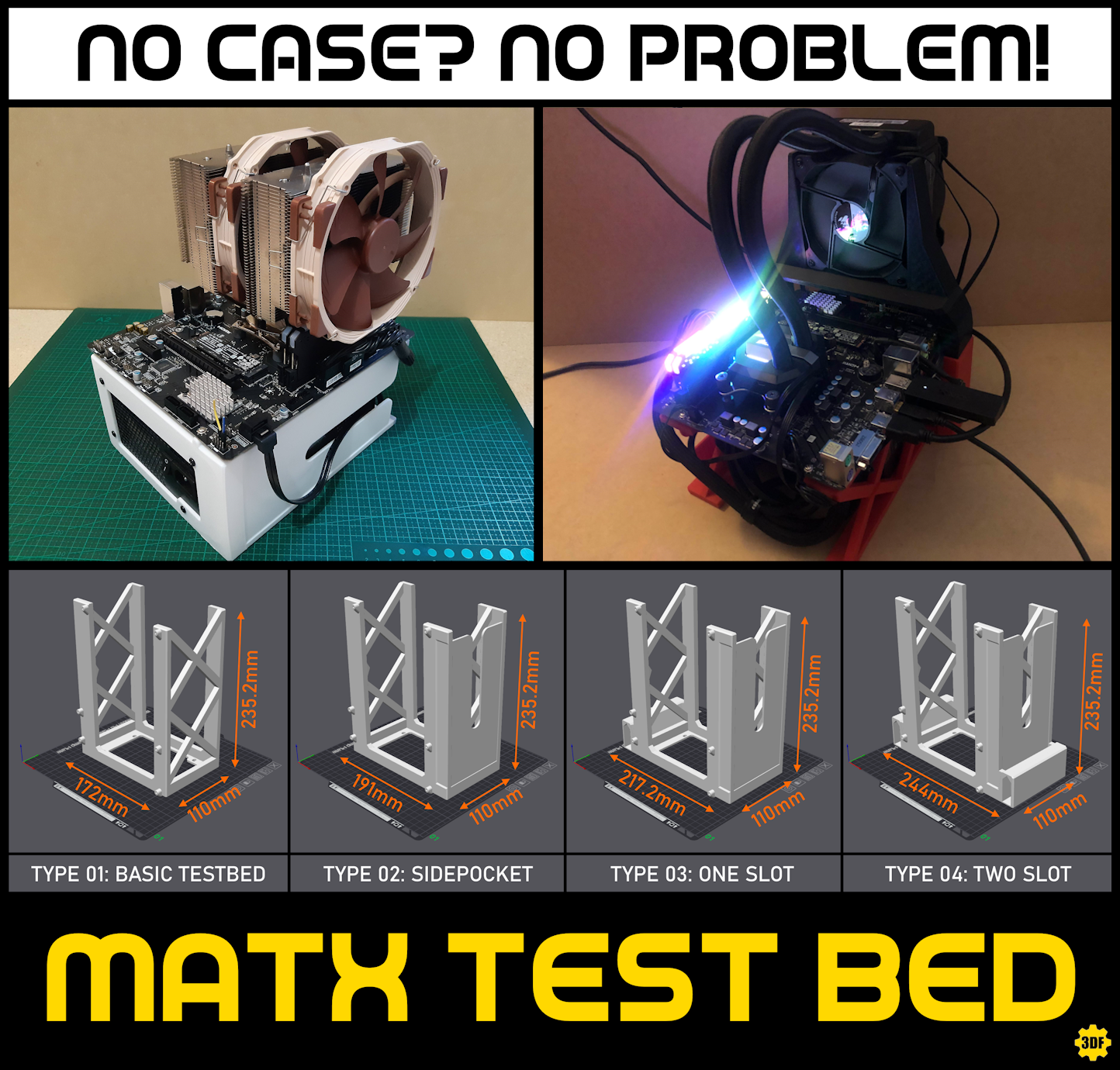 MATX Test Bed - Fits ATX PSU