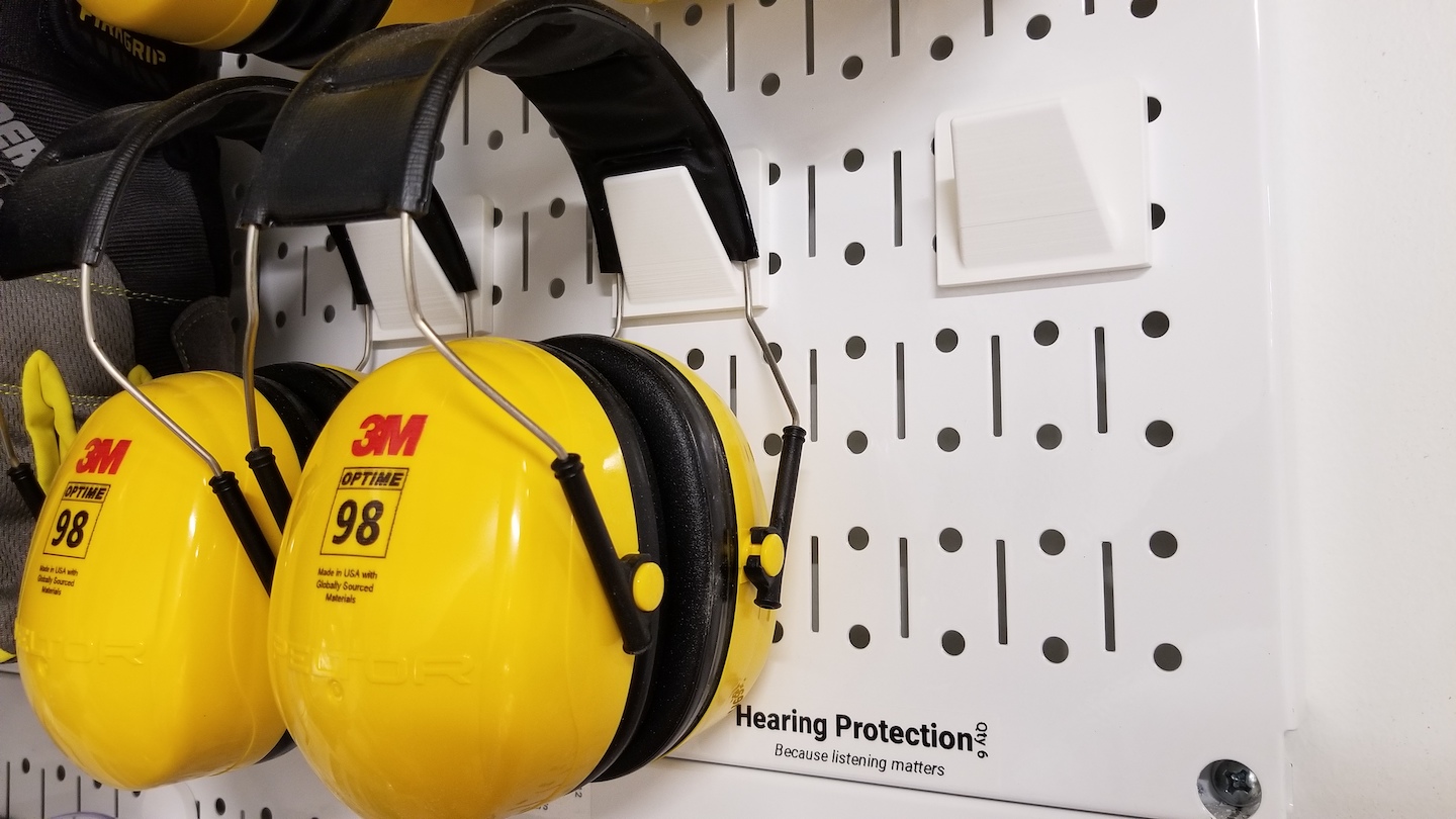 Hearing Protection Mount for Wall Control (and other boards, too)