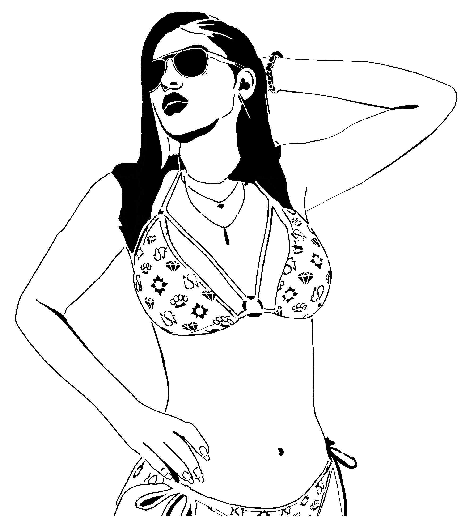 GTA 6 Girl stencil