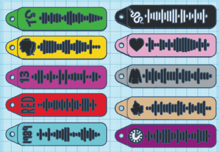 Taylor Swift Spotify Keychains Eras Tour All Albums