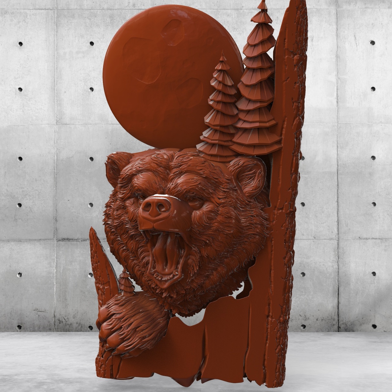 Bear and the moon for CNC