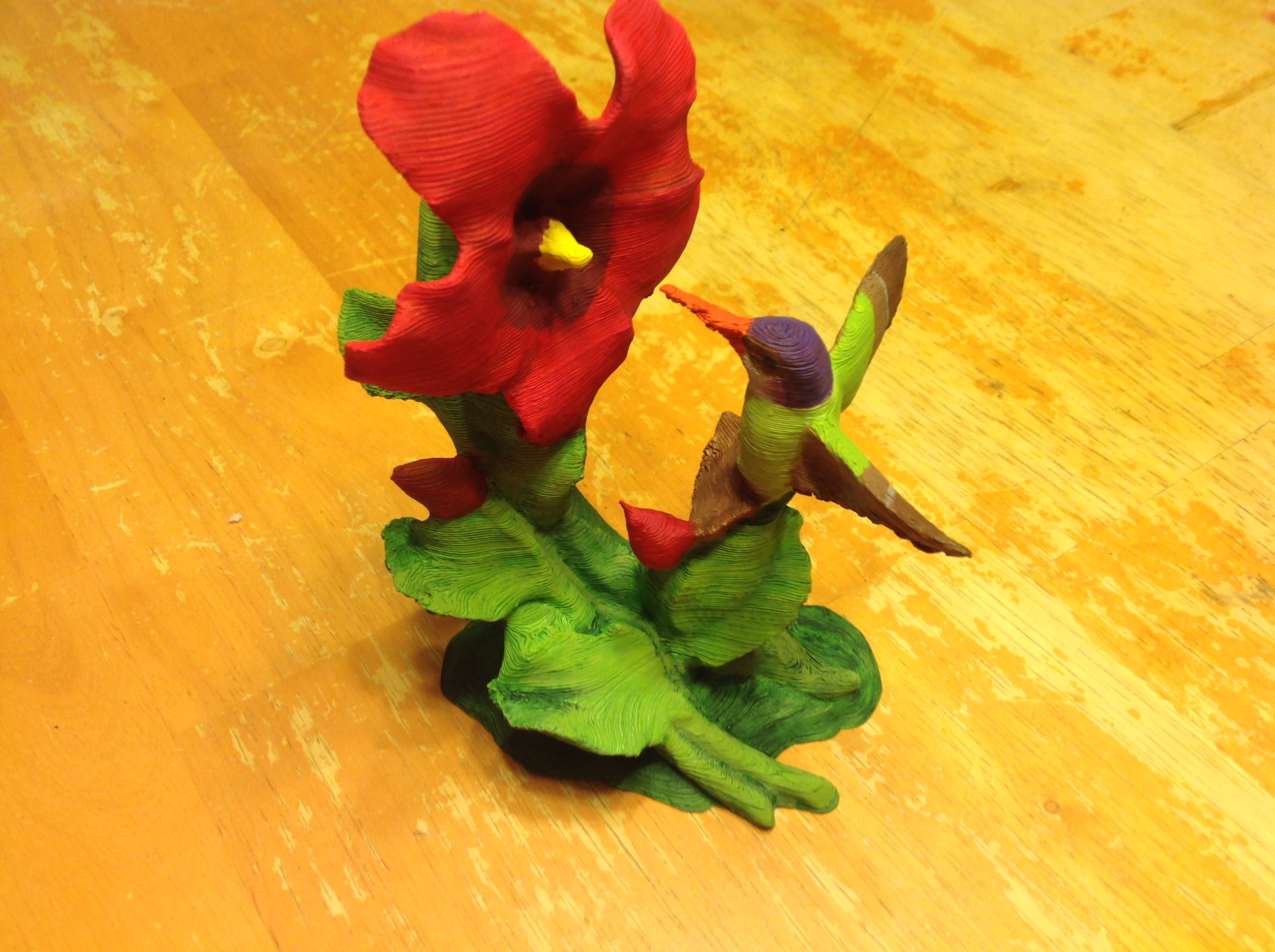 The Hummingbird & Hibiscus w/Supports-REMIX
