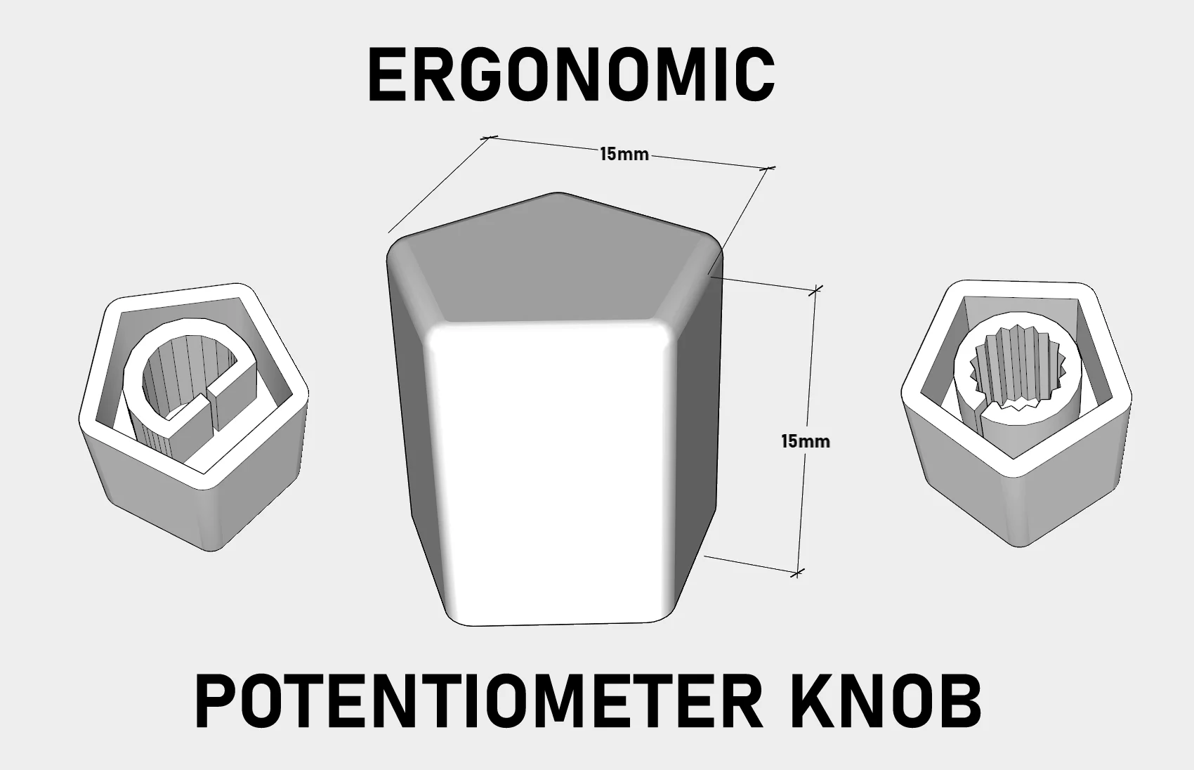 ERGONOMIC POTENTIOMETER KNOB 'PENTA'