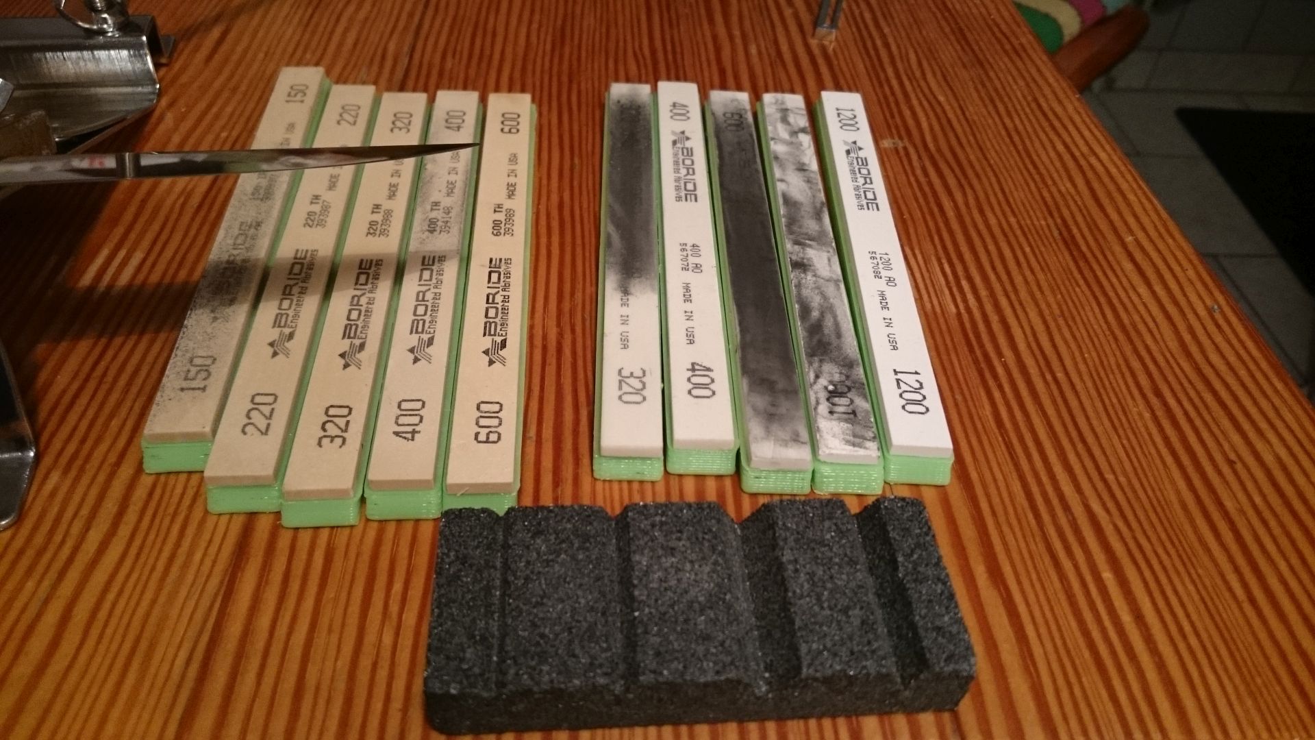 Grinding stick holder for Boride stones