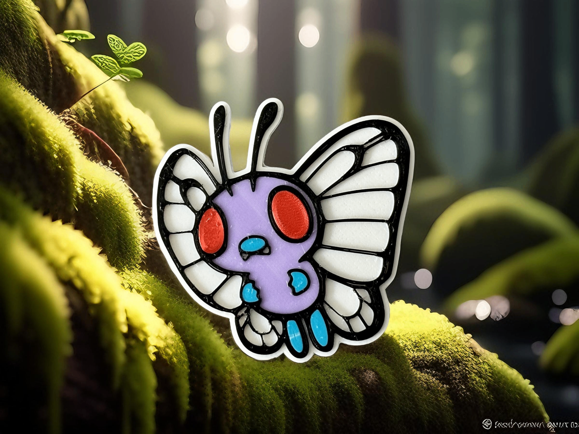 Cute Butterfree Chibi Pokemon Fridge Magnet/Keychain