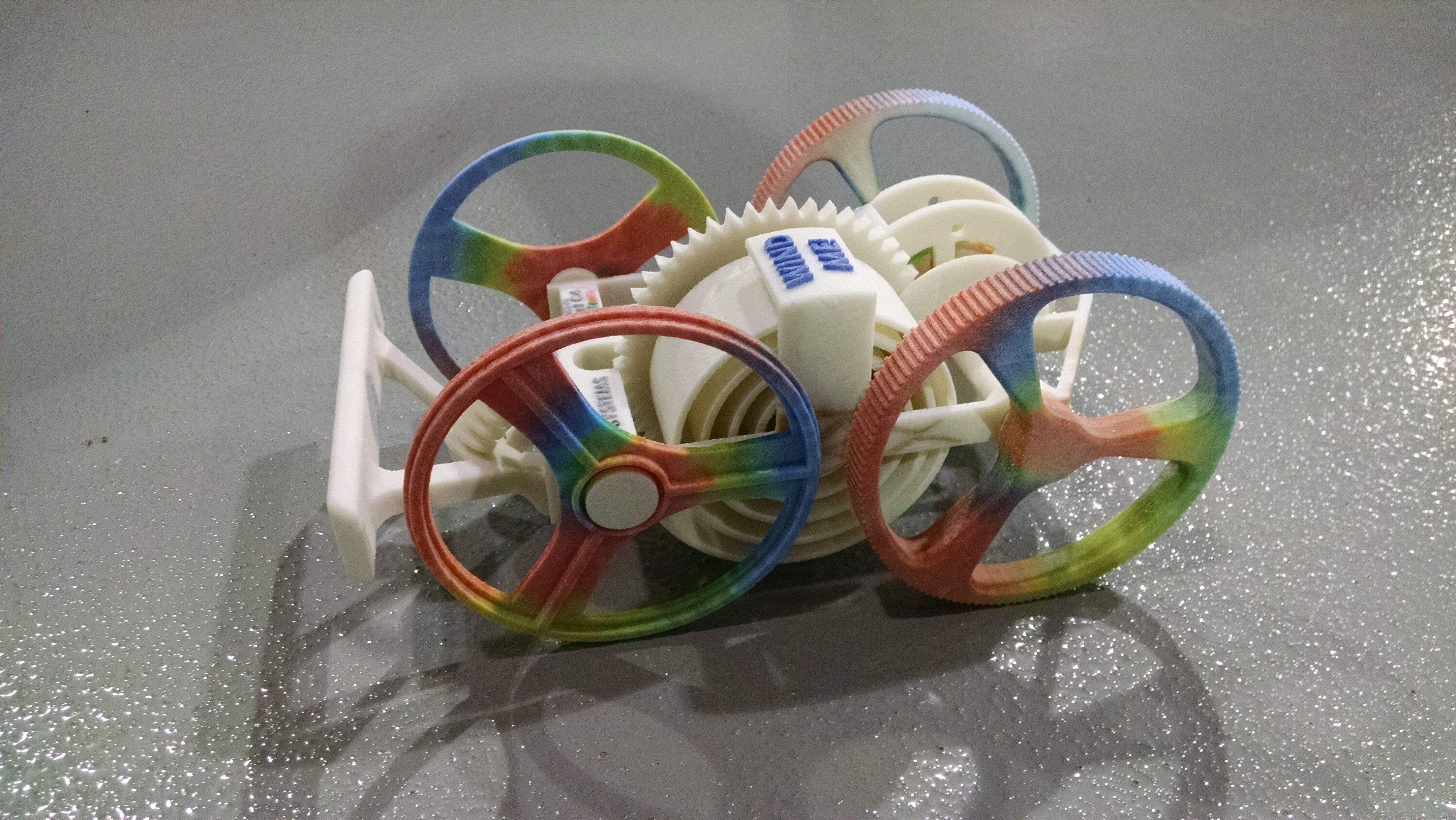 Printed Windup Car, No Assembly Required, for 3D Systems PJ4500 Printer