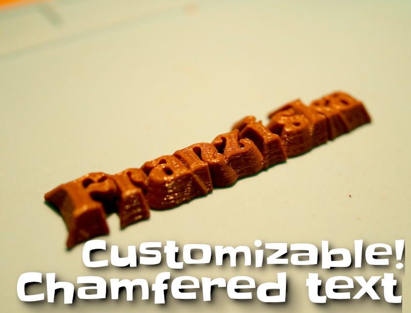 Chamfered text