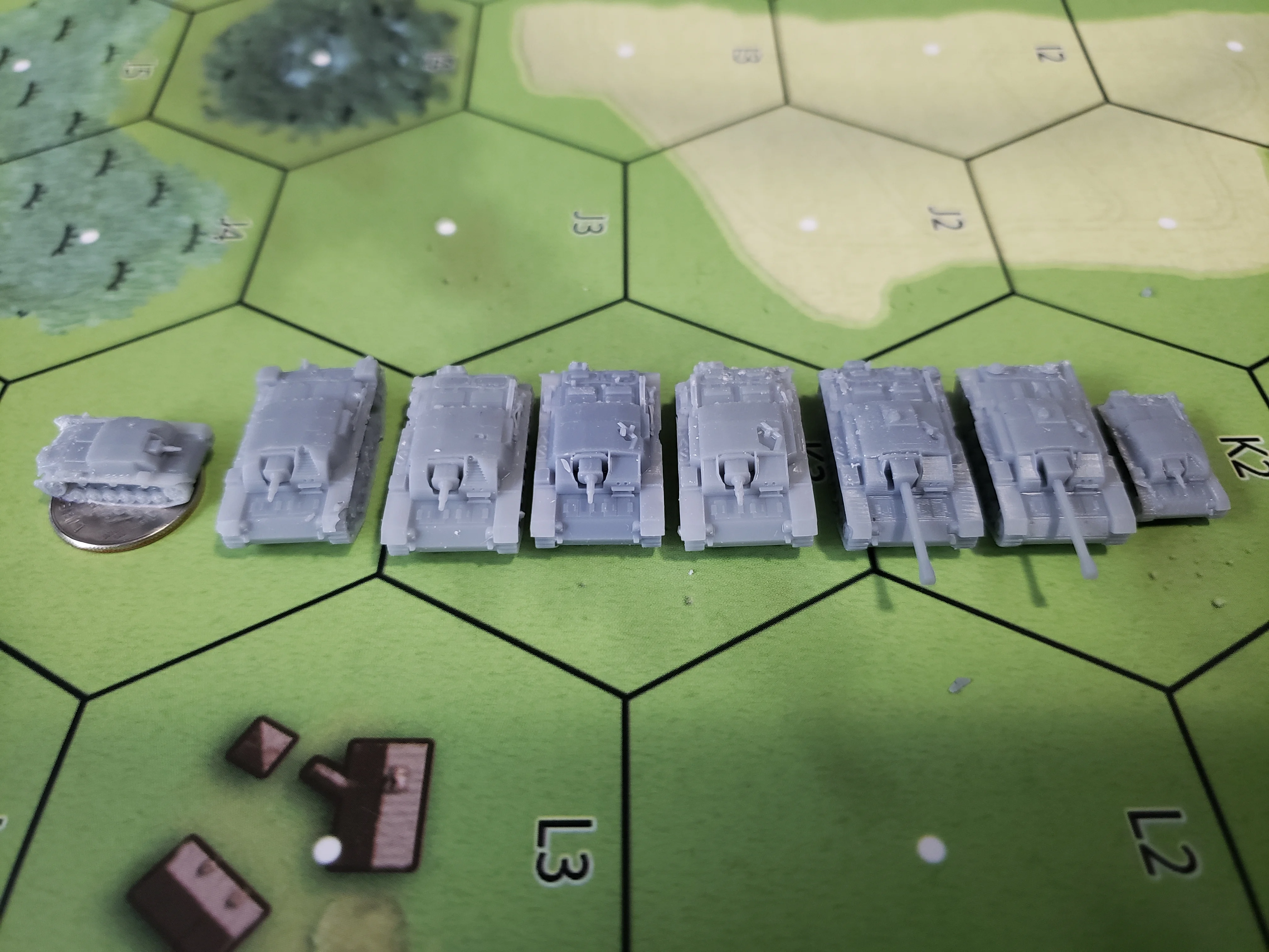 StuG III s - 1/200 scale - Dime Sized Stugs!